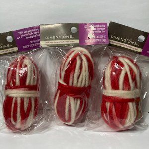 Dimensions Feltworks 100% Wool Pencil Roving Variegated Red White Needle Felting